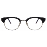 Thom Browne - Acetate and Titanium Oval Eyeglasses - Matte Black Silver - Thom Browne Eyewear