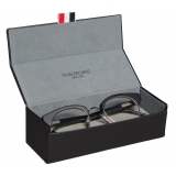 Thom Browne - Occhiali da Vista Ovali in Acetato e Titanio - Nero Opaco Argento - Thom Browne Eyewear