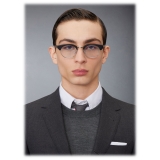 Thom Browne - Occhiali da Vista Ovali in Acetato e Titanio - Nero Opaco Argento - Thom Browne Eyewear