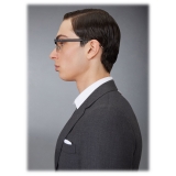 Thom Browne - Occhiali da Vista Ovali in Acetato e Titanio - Nero Opaco Argento - Thom Browne Eyewear