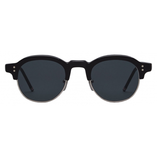 Thom Browne - Acetate and Titanium Oval Sunglasses - Black Silver - Thom Browne Eyewear