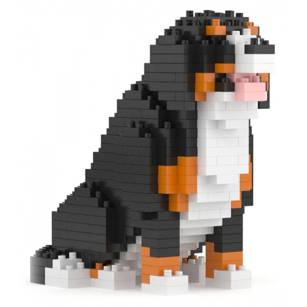 Jekca - Bernese Mountain Dog Mini 01 - Lego - Sculpture - Construction - 4D - Brick Animals - Toys