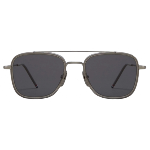 Thom Browne - Acetate and Titanium Rectangular Aviator Sunglasses - Crystal Grey Silver - Thom Browne Eyewear