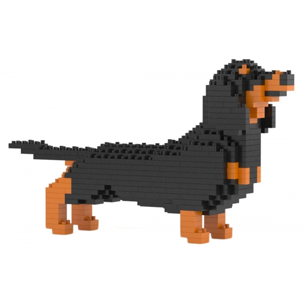 Jekca - Dachshund Mini 01 - Lego - Scultura - Costruzione - 4D - Animali di Mattoncini - Toys