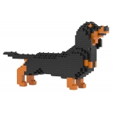 Jekca - Dachshund Mini 01 - Lego - Sculpture - Construction - 4D - Brick Animals - Toys