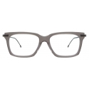 Thom Browne - Occhiali da Vista Rettangolare in Acetato e Titanio - Cristallo Grigio - Thom Browne Eyewear