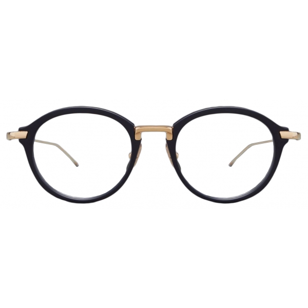 Thom Browne - Occhiali da Vista Rotondi in Acetato e Titanio - Navy Opaco Oro - Thom Browne Eyewear