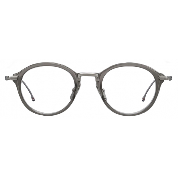 Thom Browne - Occhiali da Vista Rotondi in Acetato e Titanio - Grigio Cristallo - Thom Browne Eyewear