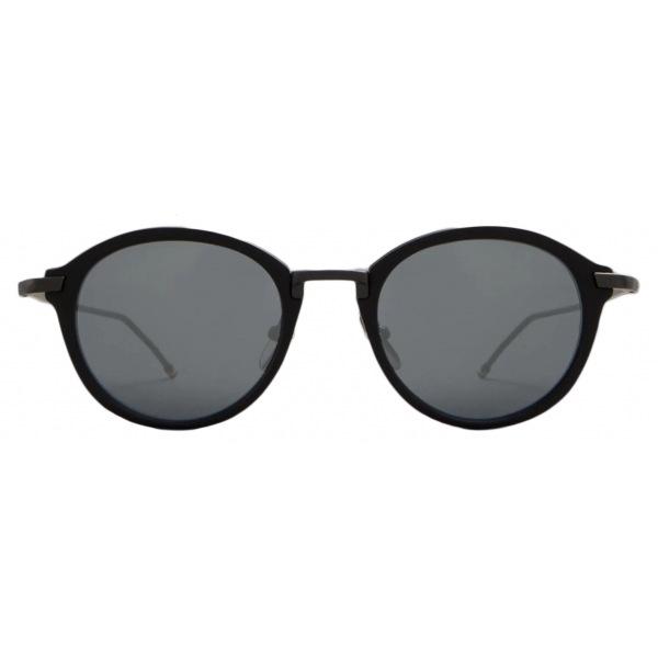 Thom Browne - Occhiali da Sole Rotondi in Acetato e Titanio - Nero Argento - Thom Browne Eyewear