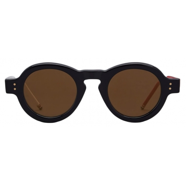 Thom Browne - Acetate Round Sunglasses - Shiny Navy Red White - Thom Browne Eyewear