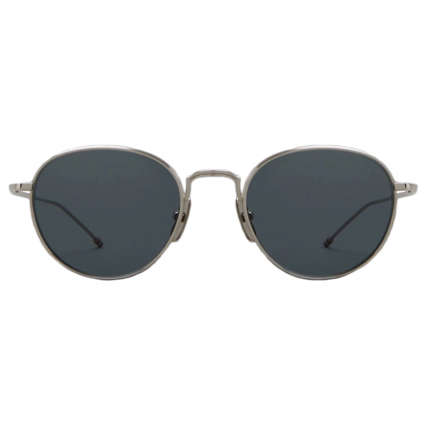 Thom Browne - Titanium Round Sunglasses - Silver Titanium Dark Grey - Thom Browne Eyewear