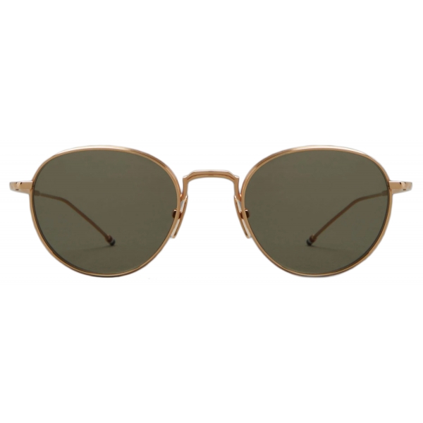 Thom Browne - Occhiali da Sole Rotondi in Titanio - Titanio Oro Verde - Thom Browne Eyewear