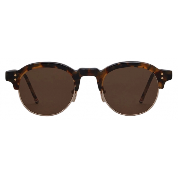 Thom Browne - Tokyo Tortoise and 12k Gold Acetate and Titanium Oval Sunglasses - Brown - Thom Browne Eyewear