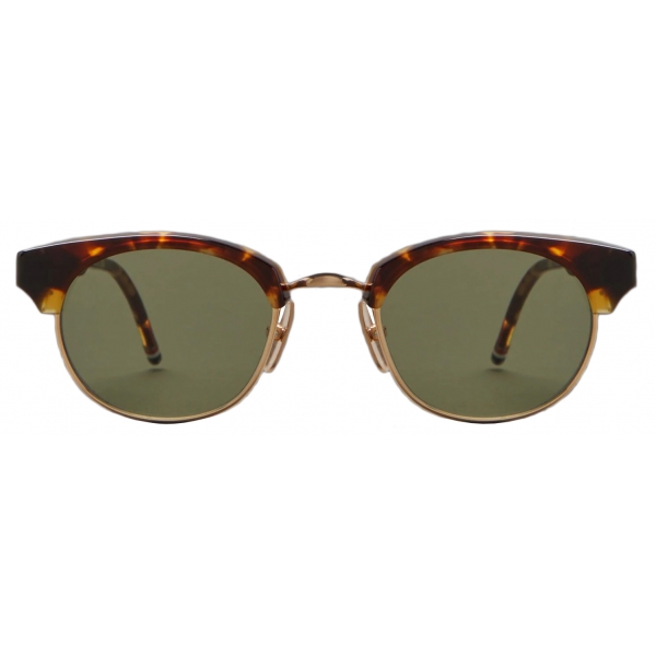 Thom Browne - Tortoise Acetate and Titanium Oval Sunglasses - Honey Tortoise Gold - Thom Browne Eyewear