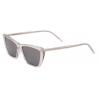 Yves Saint Laurent - SL 737 Mica Thin - Transparent Cream and Mirror Silver - Sunglasses - Saint Laurent Eyewear
