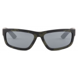 Prada - Prada Linea Rossa - Rectangular Sunglasses - Rubberized Camouflage Green - Prada Collection - Sunglasses