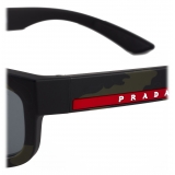 Prada - Prada Linea Rossa - Rectangular Sunglasses - Rubberized Camouflage Green - Prada Collection - Sunglasses