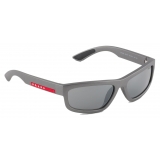 Prada - Prada Linea Rossa - Rectangular Sunglasses - Metallic Gray - Prada Collection - Sunglasses - Prada Eyewear