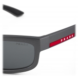 Prada - Prada Linea Rossa - Rectangular Sunglasses - Metallic Gray - Prada Collection - Sunglasses - Prada Eyewear