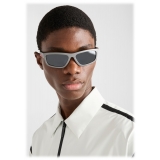 Prada - Prada Linea Rossa - Rectangular Sunglasses - Metallic Gray - Prada Collection - Sunglasses - Prada Eyewear