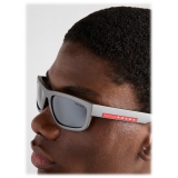 Prada - Prada Linea Rossa - Rectangular Sunglasses - Metallic Gray - Prada Collection - Sunglasses - Prada Eyewear