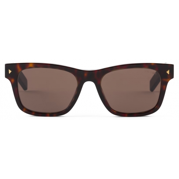 Prada - Iconic Metal Plaque - Square Sunglasses - Briarwood Tortoiseshell - Prada Collection - Sunglasses - Prada Eyewear