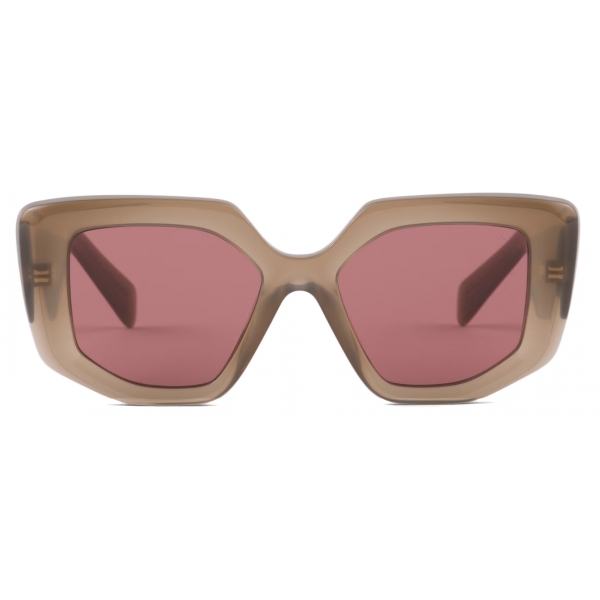 Prada - Prada Logo - Geometric Oversized Sunglasses - Opaline Loden Green Etruscan - Prada Collection