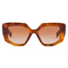 Prada - Prada Logo - Geometric Oversized Sunglasses - Cognac Tortoiseshell - Prada Collection - Sunglasses - Prada Eyewear