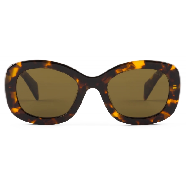 Prada - Prada Logo - Rectangular Oversized Sunglasses - Honey Tortoiseshell Loden - Prada Collection - Sunglasses