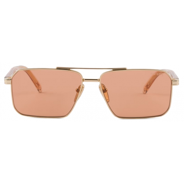 Prada - Prada Logo - Rectangular Sunglasses - Gold Terracotta - Prada Collection - Sunglasses - Prada Eyewear