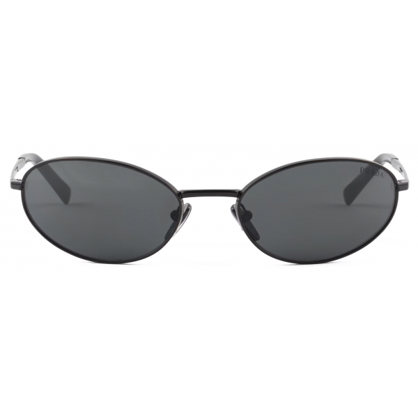 Prada - Prada Logo - Oval Sunglasses - Black Slate Gray - Prada Collection - Sunglasses - Prada Eyewear