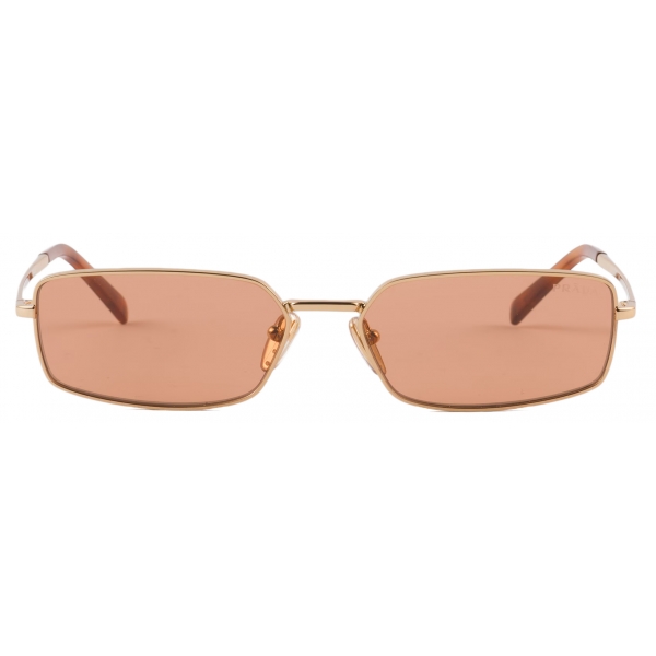 Prada - Prada Logo - Rectangular Sunglasses - Gold Terracotta - Prada Collection - Sunglasses - Prada Eyewear