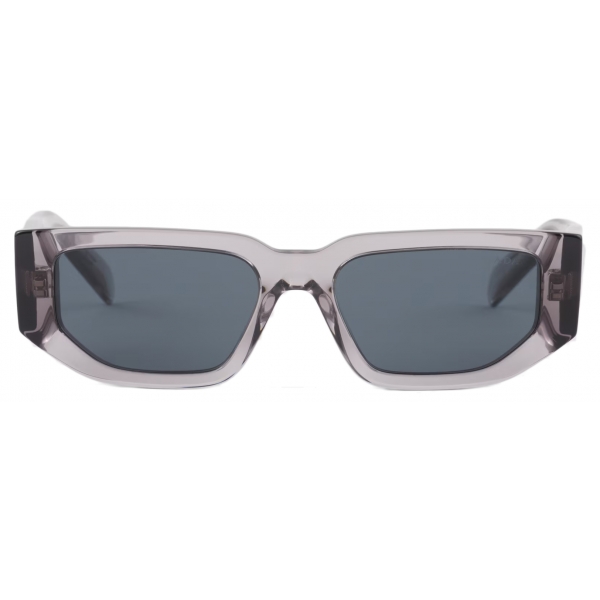 Prada - Triangle Logo - Rectangular Sunglasses - Transparent Asphalt Gray Graphite - Prada Collection - Sunglasses