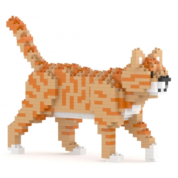 Jekca - Orange Tabby Cat Mini 01 - Lego - Sculpture - Construction - 4D - Brick Animals - Toys