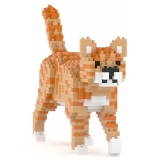 Jekca - Orange Tabby Cat Mini 01 - Lego - Sculpture - Construction - 4D - Brick Animals - Toys