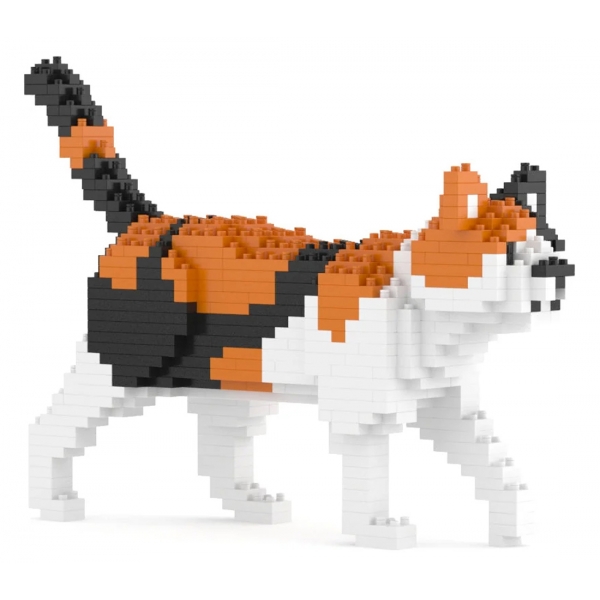 Jekca - Calico Cat Mini 01 - Lego - Sculpture - Construction - 4D - Brick Animals - Toys