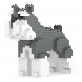 Jekca - Schnauzer Mini 01 - Lego - Scultura - Costruzione - 4D - Animali di Mattoncini - Toys