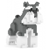 Jekca - Schnauzer Mini 01 - Lego - Sculpture - Construction - 4D - Brick Animals - Toys