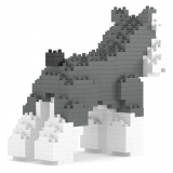 Jekca - Schnauzer Mini 01 - Lego - Sculpture - Construction - 4D - Brick Animals - Toys