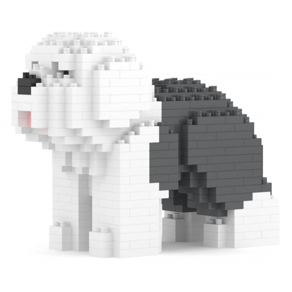 Jekca - Old English Sheepdog Mini 01 - Lego - Sculpture - Construction - 4D - Brick Animals - Toys