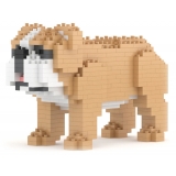 Jekca - English Bulldog Mini 01 - Lego - Sculpture - Construction - 4D - Brick Animals - Toys