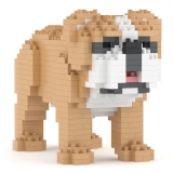 Jekca - English Bulldog Mini 01 - Lego - Sculpture - Construction - 4D - Brick Animals - Toys