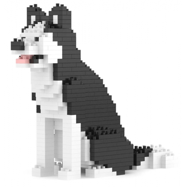 Jekca - Husky Mini 01 - Lego - Scultura - Costruzione - 4D - Animali di Mattoncini - Toys