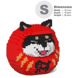 Jekca - Shiba Daruma Doll 01-M03 - Lego - Scultura - Costruzione - 4D - Animali di Mattoncini - Toys