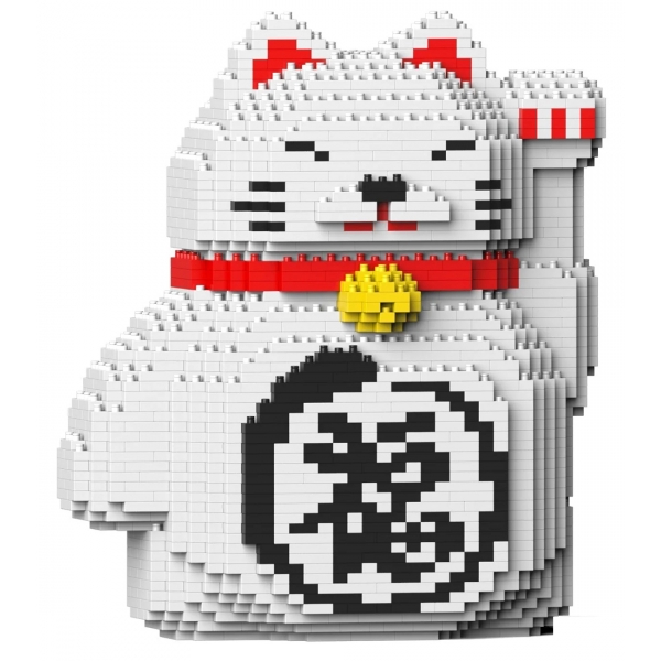 Jekca - Maneki Neko 02-M01 - Lego - Sculpture - Construction - 4D - Brick Animals - Toys