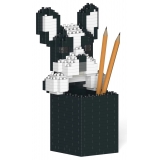 Jekca - French Bulldog Pencil Cup 01S - Lego - Sculpture - Construction - 4D - Brick Animals - Toys