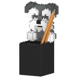 Jekca - Schnauzer Pencil Cup 01S - Lego - Sculpture - Construction - 4D - Brick Animals - Toys