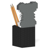 Jekca - Schnauzer Pencil Cup 01S - Lego - Sculpture - Construction - 4D - Brick Animals - Toys