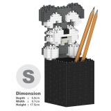 Jekca - Schnauzer Pencil Cup 01S - Lego - Sculpture - Construction - 4D - Brick Animals - Toys