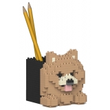 Jekca - Pomeranian Pencil Cup 01S - Lego - Sculpture - Construction - 4D - Brick Animals - Toys